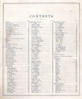 Table of Contents, Union County 1876